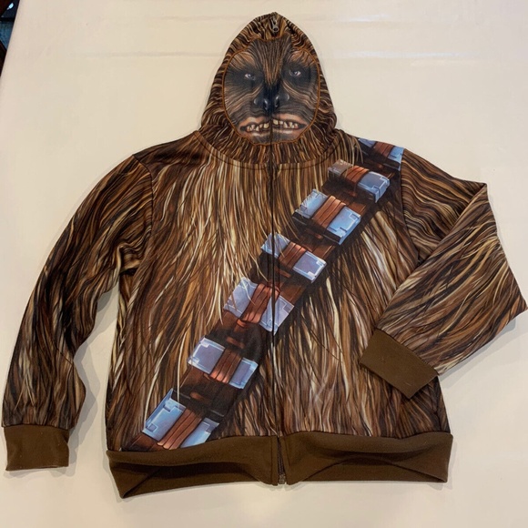 Star Wars Other - ***SOLD***STAR WARS Chewbacca Full Zippered Hoodie Lightweight Jacket Size Small